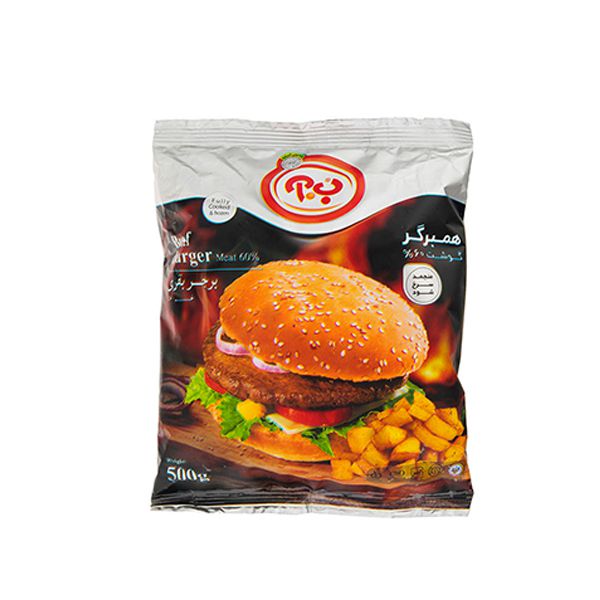همبرگر 60 % گوشت ب . آ