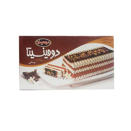 بستنی  رولت وانیلی کاکائویی با سس شکلات 735 گرم دومینتا