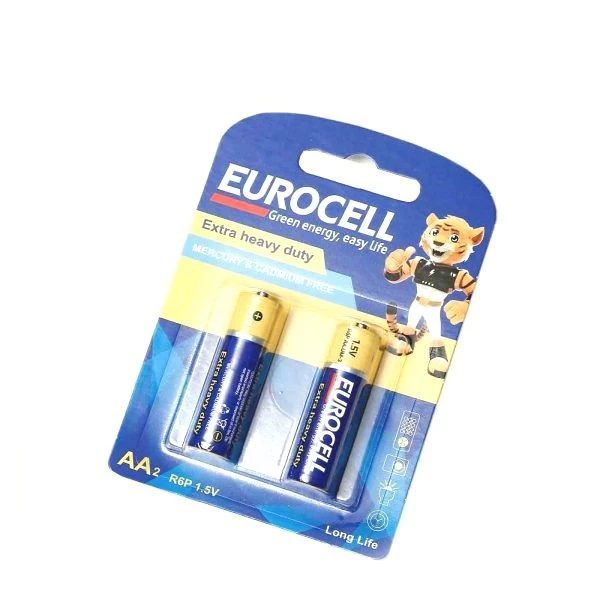 باتری کربن زینک نیم قلمی 2 عددی یورو سل