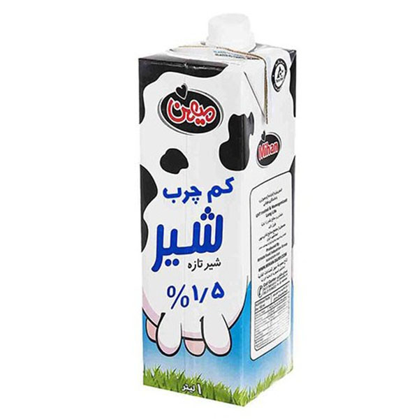 شیر کم چرب یک لیتری میهن