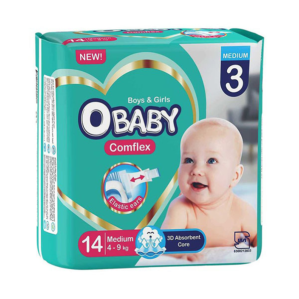 OBABY پوشک کامل کامفلکس سایز 3 نرمال 14عددی