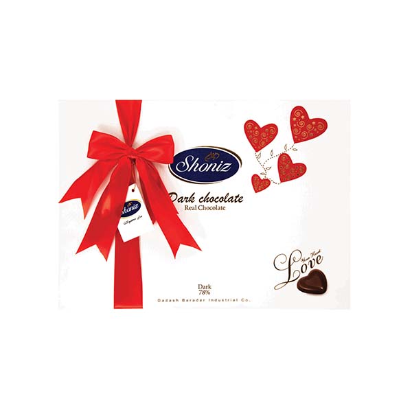 شکلات قلب تلخ 78% کادویی روبان دار